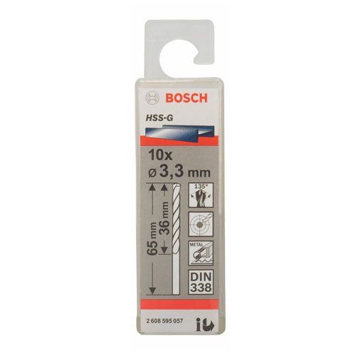 Bosch Forets HSS G Ø 3 3 mm 10 pièces - vue 2