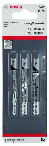 Lames de scie sauteuse set de 3 pièces U 1 BIF U 1 AOF 2pc