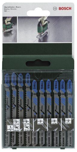 Set de 10 lames scie sauteuse BOSCH HSS bimétal Manche en U & Decker - vue 5