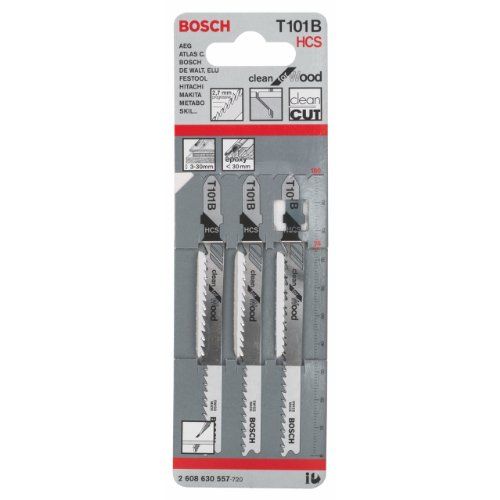 3 lames de scie sauteuse HCS Bosch T fine T101B bois - vue 2