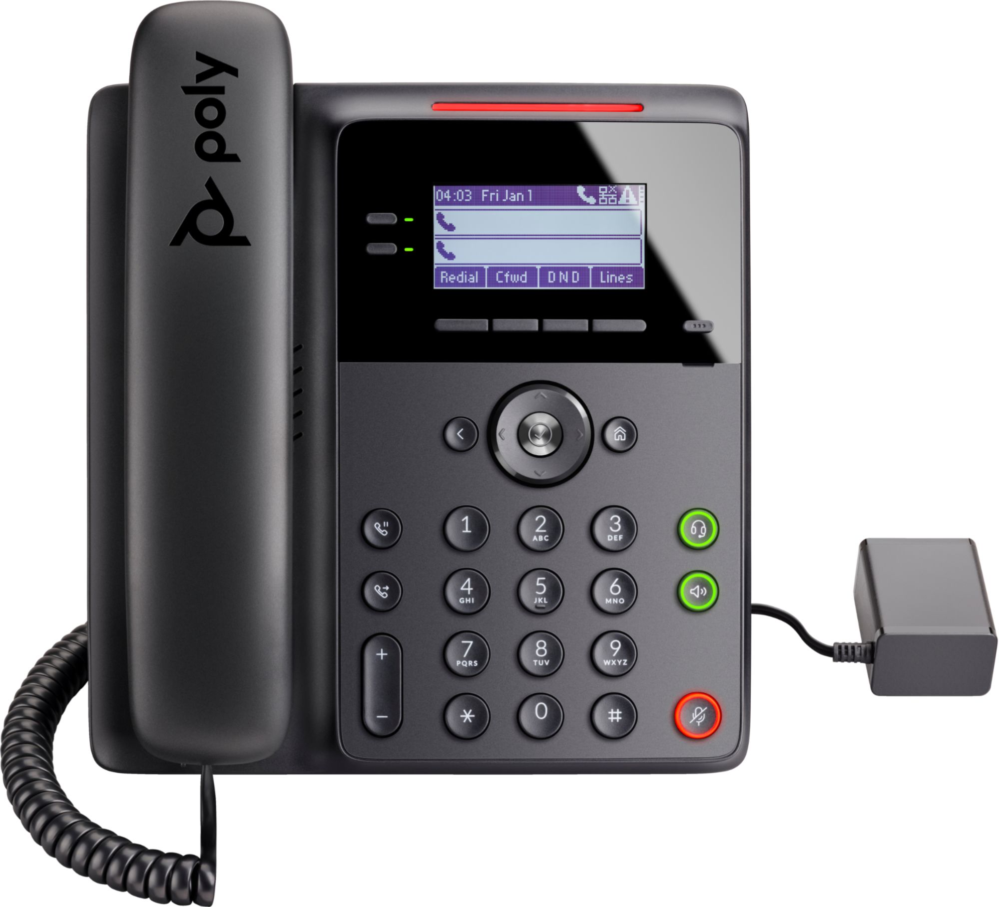 Poly Edge B10 Téléphone VoIP avec ID d'appelantappel en instance à 5 voies capacité d'appel SIP SDP 8 lignes