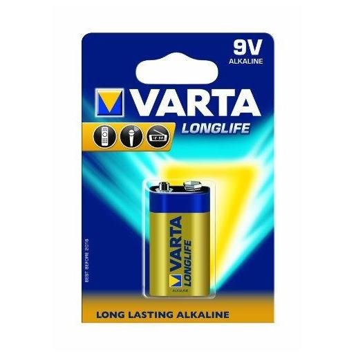 VARTA Lot de 10 Blisters de 1 Pile alcaline LONGLIFE E Bloc 6LR61 9V