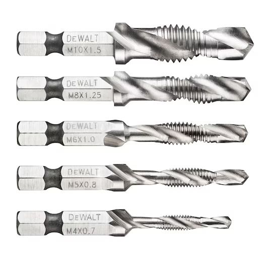 Foret à tarauder 156 mm emmanchement Hexagonal DEWALT 5 pièces DT50060 QZ