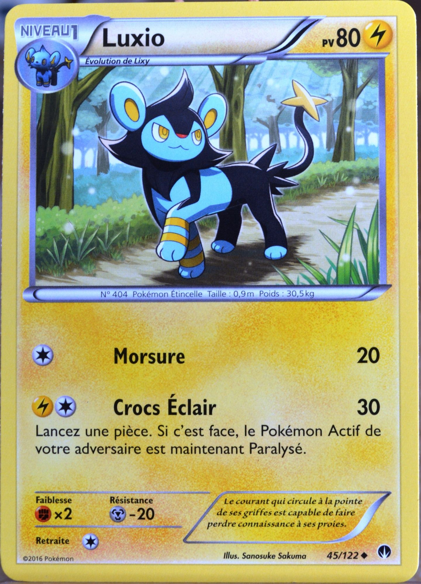 Carte Pokémon 45/122 Luxio 80 Pv Xy - Rupture Turbo Neuf Fr