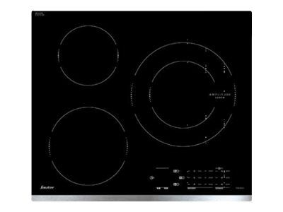 Sauter SPI4362B Table de cuisson à induction 3 plaques de cuisson Niche largeur : 56 cm profondeur : 49 cm avec garniture avant en acier inoxydable