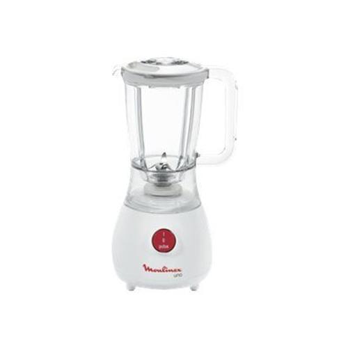 Moulinex Uno Lm2201B1 - Bol Mixeur Blender - 1.25 Litres - 350 Watt - Blanc/Rouge