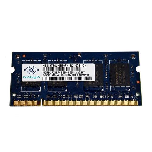 512Mo Ram Pc Portable Sodimm Nanya Nt512T64Uh8B0Fn-3C Ddr2 Pc2-5300S 667Mhz Cl5