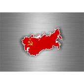 2x Autocollant sticker voiture drapeau russie russe ours urss cccp sovietique