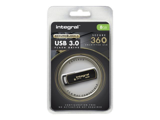 Integral 8GB Secure 360 Encrypted USB 3.0 lecteur USB flash 8 Go USB Type A 3.2 Gen 1 3.1 Gen 1 Or Neuf - vue 4