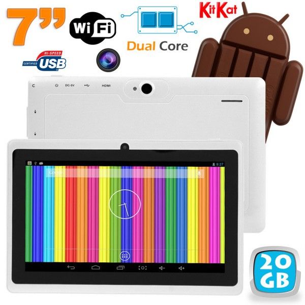 Tablette Tactile Android 4.4 Kitkat 7 Pouces Dual Core 20Go Dual Cam Flash YONIS