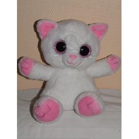 Détails Sur Doudou Peluche Chat Blanc Gipsy Allongé 35cm