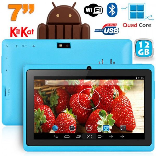 Tablette Tactile 7 Pouces Quad Core Bluetooth 1Go Ram Android Lollipop 16Go Bleu - YONIS