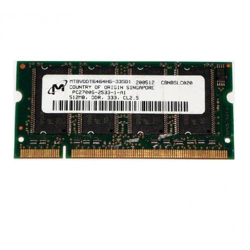 512Mo Ram Pc Portable Sodimm Micron Tech Mt8Vddt6464Hg-335D1 Ddr1 Pc-2700 333Mhz