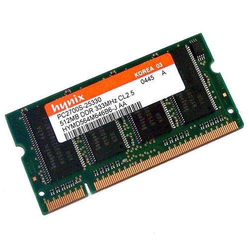 512Mo Ram Pc Portable Sodimm Hynix Hymd564M646B6-J Ddr1 Pc-2700 333Mhz