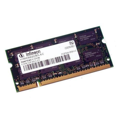 512Mo Ram Pc Portable Sodimm Infineon Hys64D64020Hbdl-6-C Ddr1 Pc-2700 333Mhz