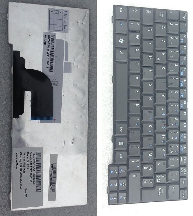 Clavier AZERTY Français ACER Aspire One Series A110,A150,D150 (KAV10),D250,P531,Pro 531H,ZG8 ACER eMachines Series 250