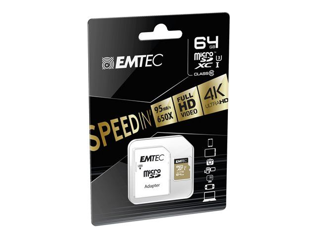 Emtec ECMSDM64GXC10SP mémoire flash MicroSDXC Classe 10 Neuf - vue 3