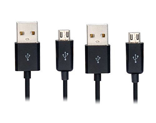 NOVAGO® 2 Câbles Micro USB pour recharger votre WIKO Jerry (Noir - 1 mètre + 3 mètres )