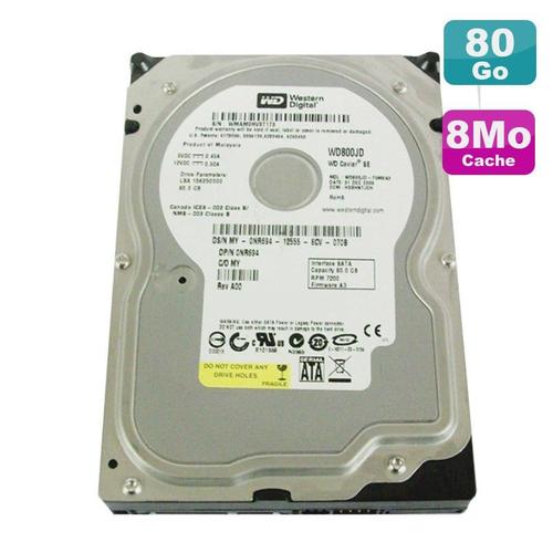 Disque Dur 80Go Sata 3.5" Western Digital Caviar Se Wd800Jd-00Msa1 7200Rpm 8Mo