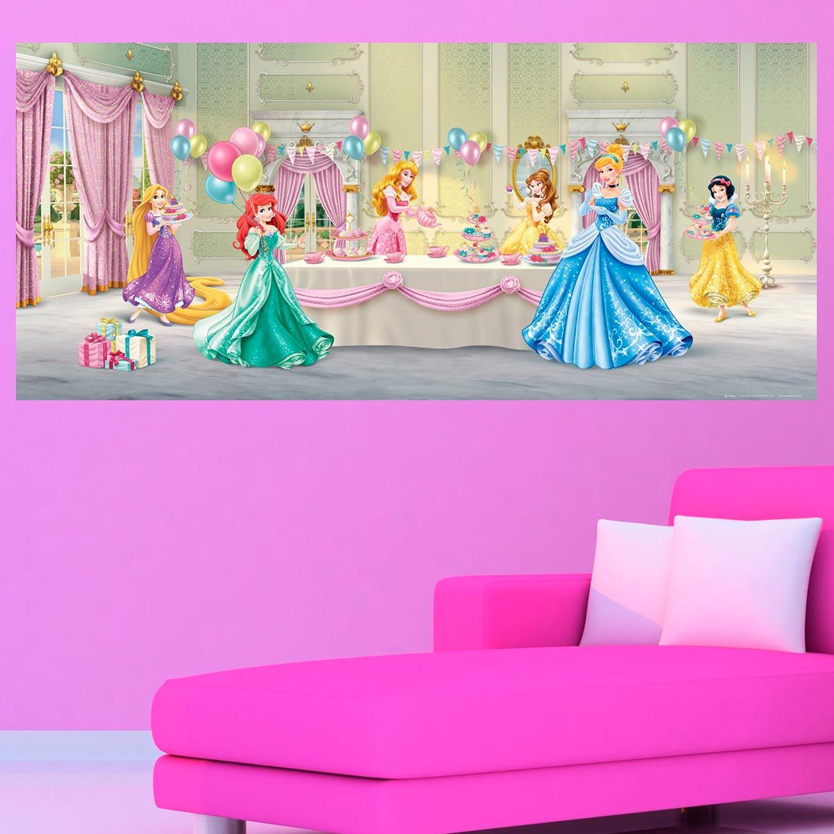 Disney - Poster Géant Anniversaire Princesse Disney Intisse 202x90 Cm - Enfants