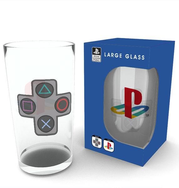 Grand Verre 500ml Boutons Playstation