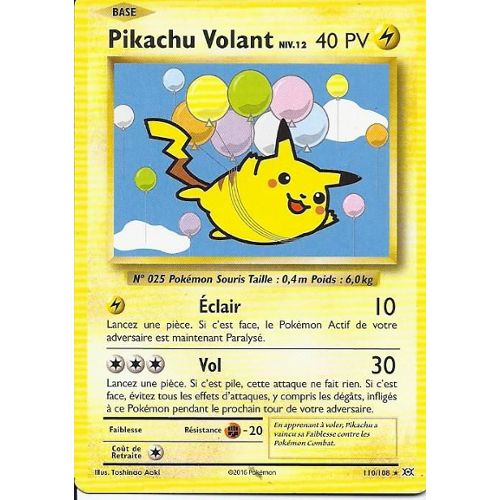 Toys Hobbies Pikachu Volant Secrete 40pv 110 108 Xy Evolutions Carte Pokemon Rare Neuve Fr Pokemon Trading Card Game