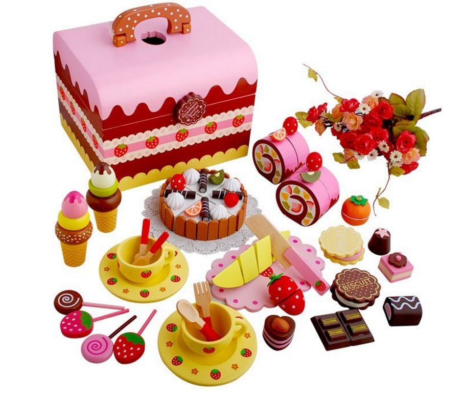 Bebe Jouets Gateau D Anniversaire En Bois Jouets Princesse Gateau Au Chocolat Enfant Jouer A Faire Semblant De Noel Cadeau Rakuten