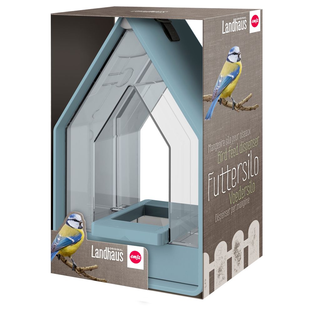 Emsa - Mangeoire Silo Landhaus Pour Oiseaux - Bleu