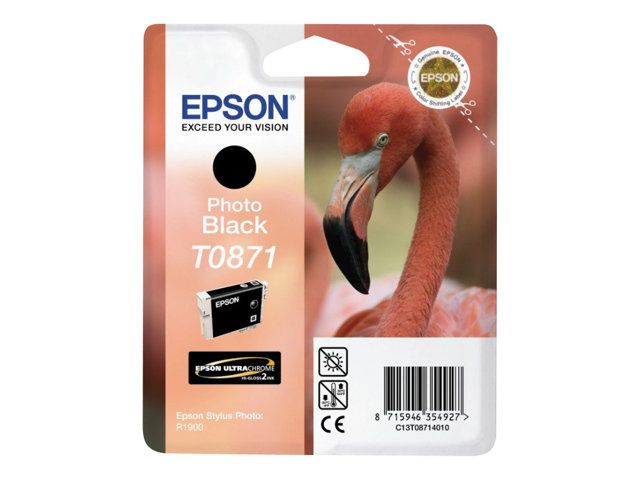 Epson T0871 11.4 ml photo originale emballage coque avec alarme radioélectrique/ acoustique cartouche d'encre pour Stylus Photo R1900 - vue 4