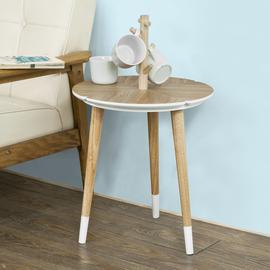 FBT38-WN SoBuy/® Table caf/é Design avec Support /à Tasses Table d/’appoint Ronde 3 Pieds