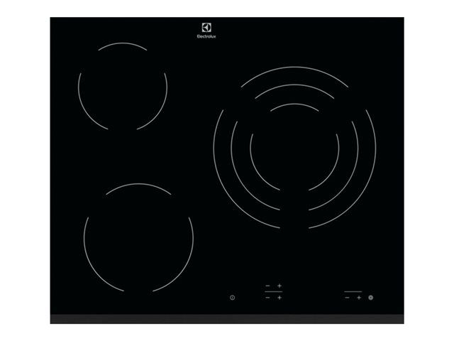 Electrolux EHV6232FOK - Vitrocéramique - 3 plaques de cuisson - Niche - largeur : 56 cm - profondeur : 49 cm - noir - avec avant biseauté - noir