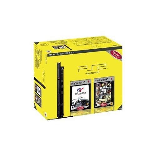 Pack Ps2 Noire + Gta : San Andrea - Platinum + Gran Turismo 4 Platinum