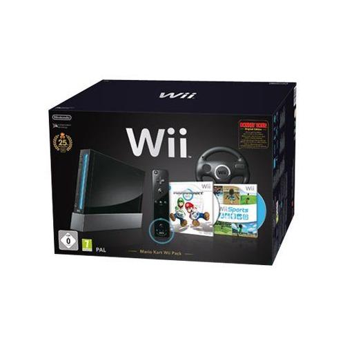 Nintendo Wii - Mario Kart Wii Pack - Console De Jeux - Noir - Wii Sports, Mario Kart Wii, Donkey Kong Original Edition - Avec Wii Balance Board