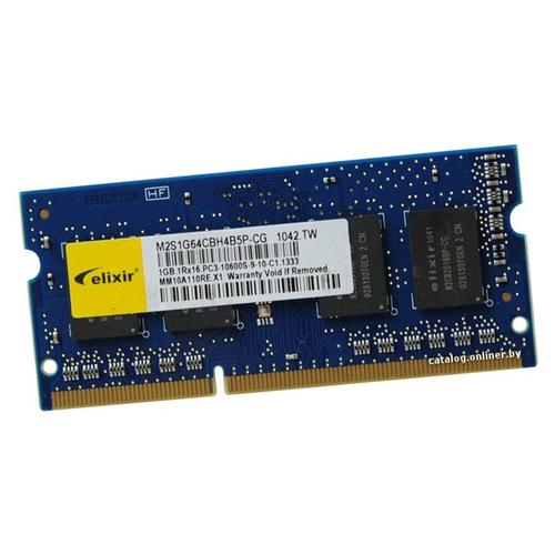 1Go Ram Pc Portable Sodimm Elixir M2S1G64Cbh4B5P-Cg Ddr3 Pc3-10600U 1333Mhz Cl9