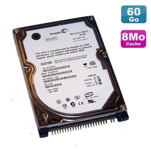 Disque Dur Interne Seagate Disque Dur Pc Portable 60Go Ide 2.5" Seagate Momentus St960821A 4200Rpm 8Mo