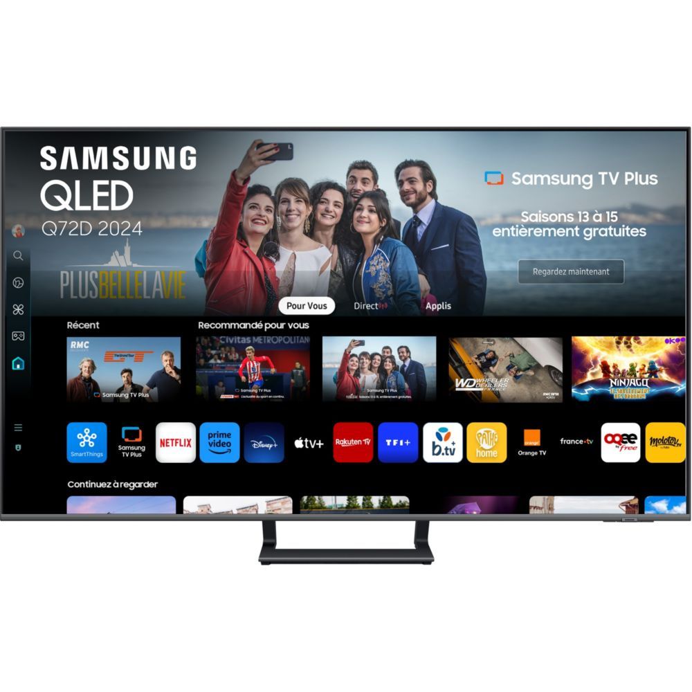 TV QLED TQ55Q72D 4K UHD AI Smart TV 2024 - vue 3