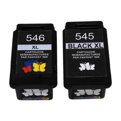 Canon Pg545 Cl546 Xl Lot 2Cartouches Compatible Pixma Mg2550 Mg2555 Mg2950 Mx495