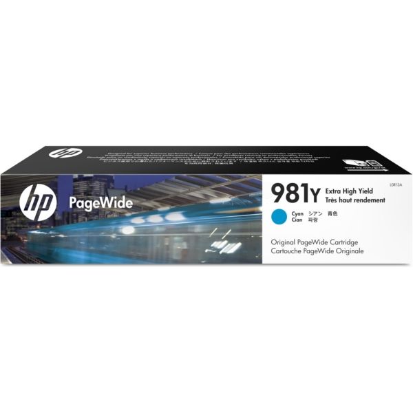 HP 981Y - À rendement extrêmement élevé - cyan - originale - PageWide - cartouche d'encre - pour PageWide Enterprise Color MFP 586; PageWide Managed Color E55650