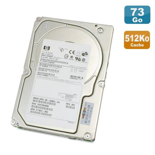 Disque Dur Interne Hp Disque Dur 72.8Go Uscsi Ultra320 Scsi 3.5" Hp Bd07285A25 10000Rpm 512K