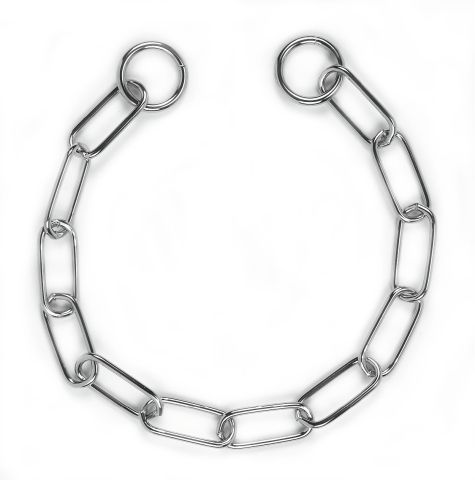 Collier Chaine Mailles Longues Chromé 4 Mm / 59 Cm