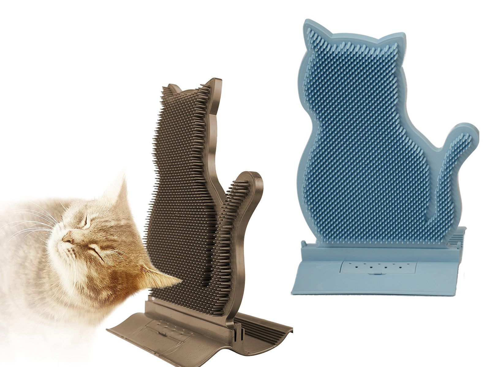 Comparer les prix de Brosse D'auto-Toilettage Pour Chat Bleu Café, 2 X, Masseur De Visage Pour Chat, Poste De Frottement Pour Animaux De Compagnie