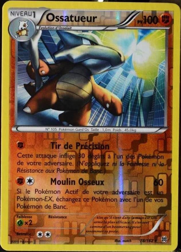 Carte Pokémon Française RARE 78 //162 OSSATUEUR impulsion Turbo