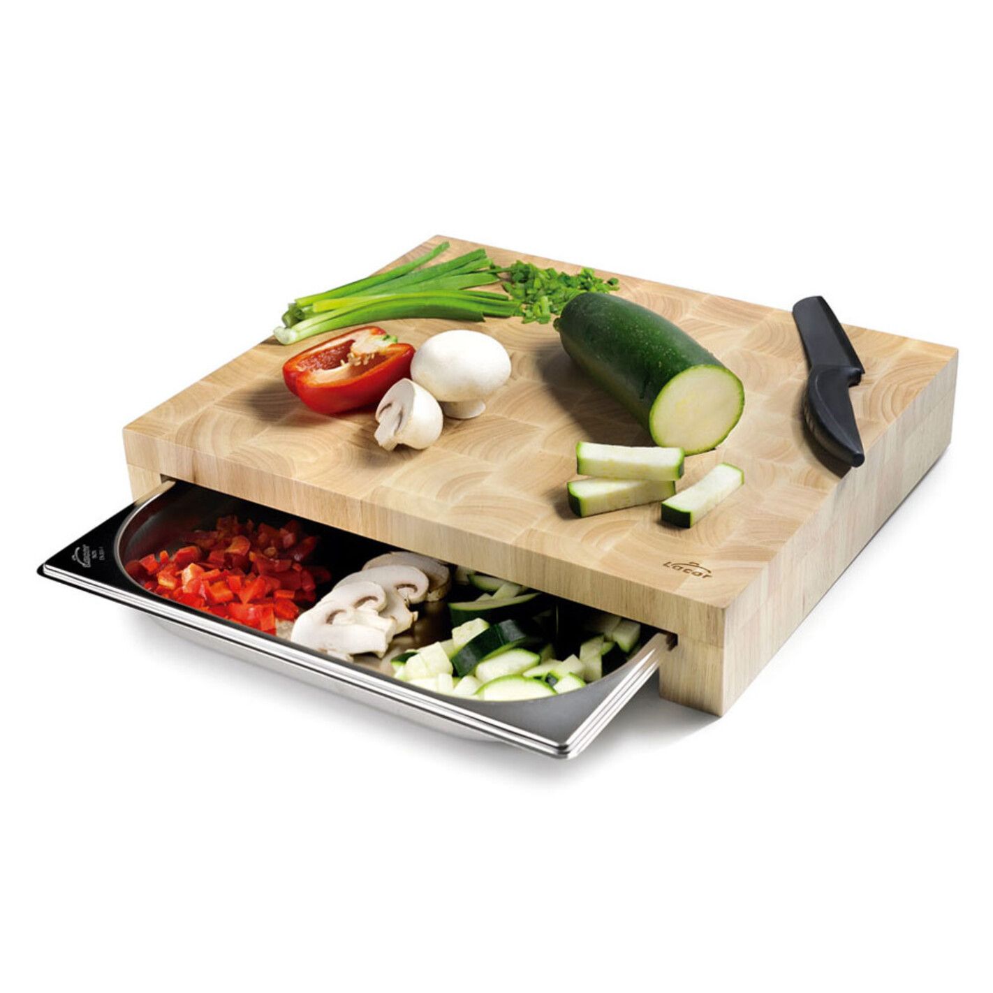 LACOR Planche à découper 41.5 x 34 x 7 cm avec bac inox - vue 3