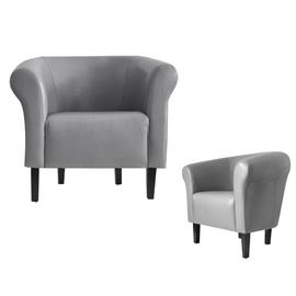 Fauteuil Crapaud Monaco 2 Simili Cuir Gris