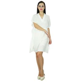 Bimba Des Femmes De Couvrir La Plage Robe Caftan Blanc Uni Jusquà Caftan De Nuit En Coton Blanc