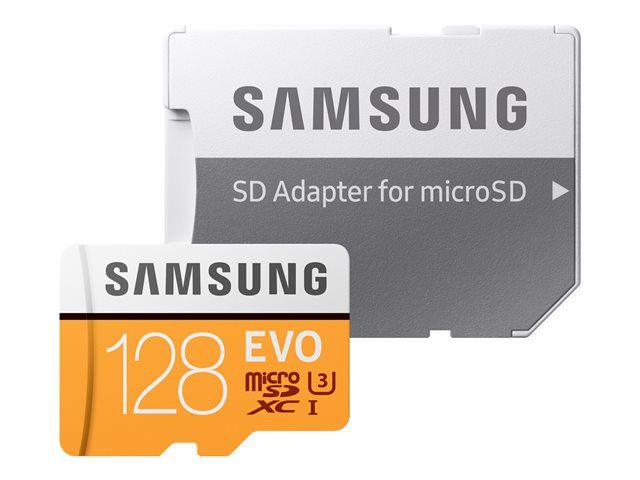 Samsung EVO MB MP128GA Carte mémoire flash adaptateur microSDXC vers SD inclus e UHS I U3 / Class10 microSDXC UHS I