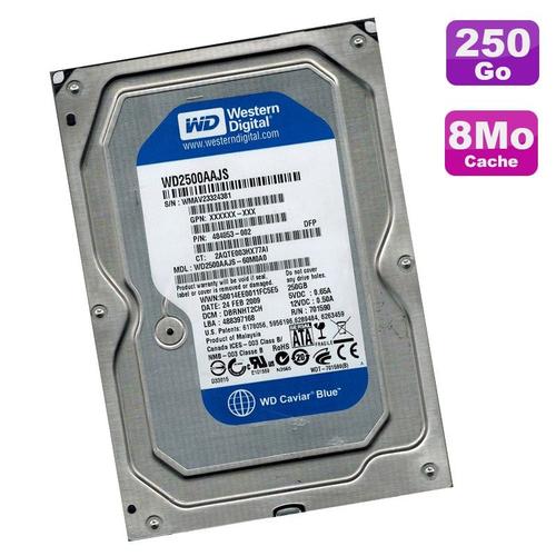 Disque Dur 250Go Sata 3.5" Western Digital Caviar Blue Wd2500Aajs-60M0A0 7200 8Mo