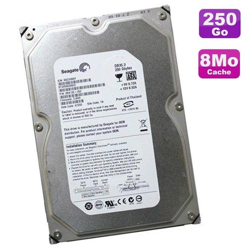 Disque Dur Interne Seagate Disque Dur 250Go Sata 3.5" Seagate Db35 Series St3250820Sce 7200Rpm 8Mo