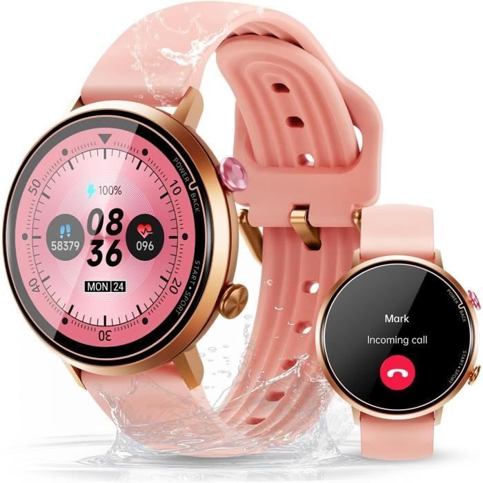 Bt60(2024) Montre Connectée Femme - 1.32" Hd Amoled, 100+ Modes Montre Connectee Sport,Bluetooth 5.2, 5 Atm Montre Connect Ét[J1234].