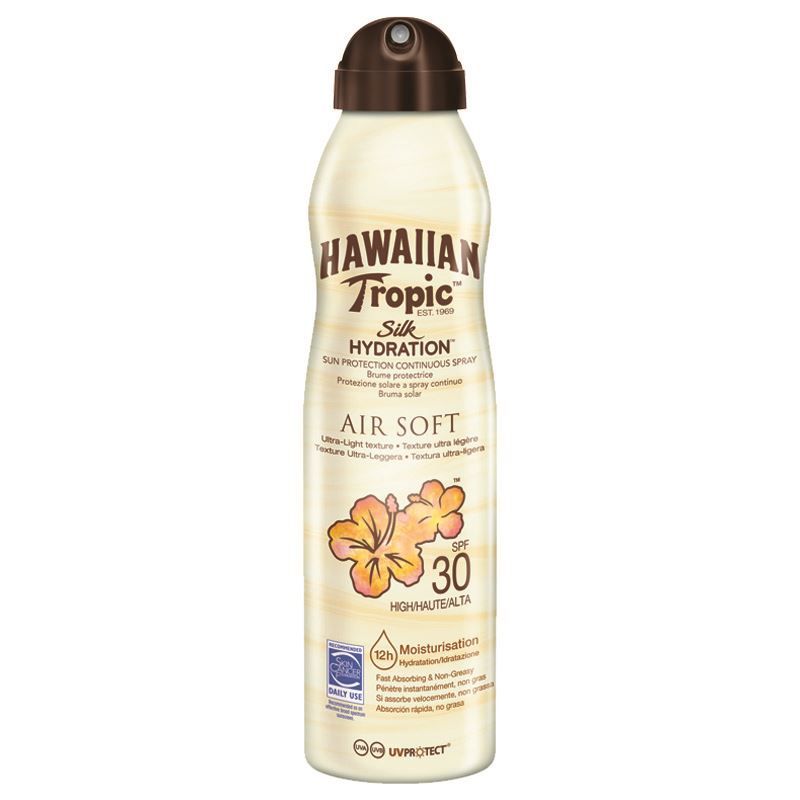 Crème Solaire Brume Corps Spf 30 Hydratation Longue Durée Résistant A 'eau Silk Hydration Hawaiian Tropic Le Spray De 177ml - vue 2